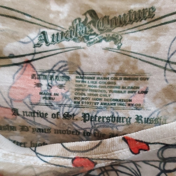 Vibrant Pink and Orange Fitted Graphic Long Sleeve Tee - Picture 2 of 3